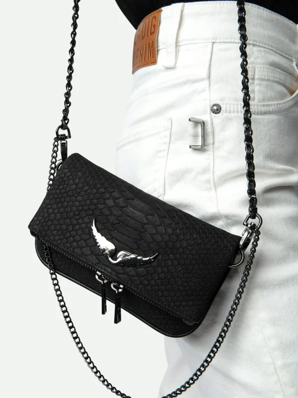 Zadig&Voltaire Nano Soft Savage Rock Clutch Black Best Sale