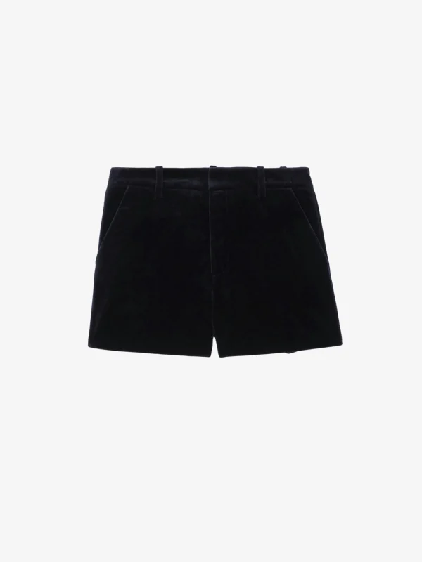 Zadig&Voltaire Pink Velvet Shorts Encre New