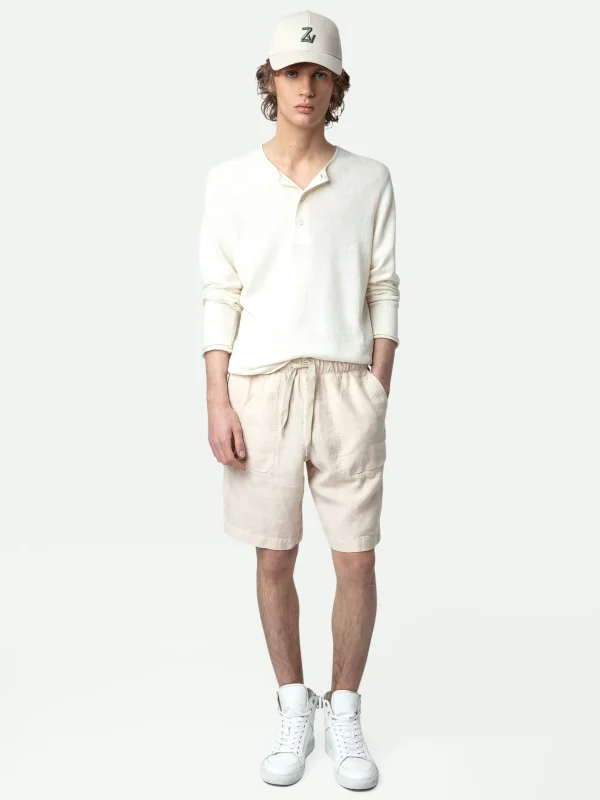 Zadig&Voltaire Pixel Linen Bermuda Shorts Naturel Clearance