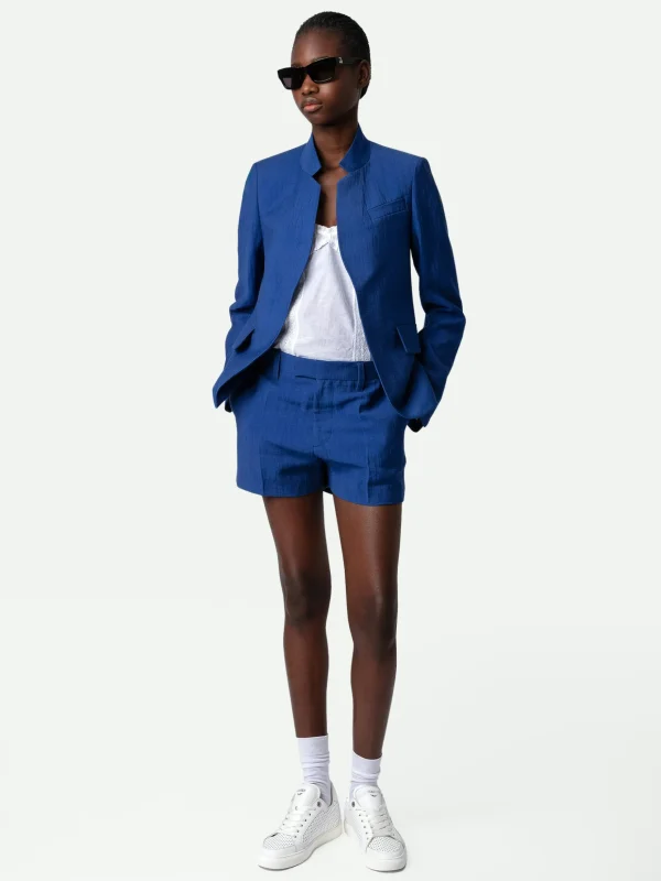 Zadig&Voltaire Please Linen Shorts Deep sea Best