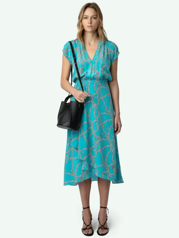 Zadig&Voltaire Randall Silk Dress Aqua Clearance