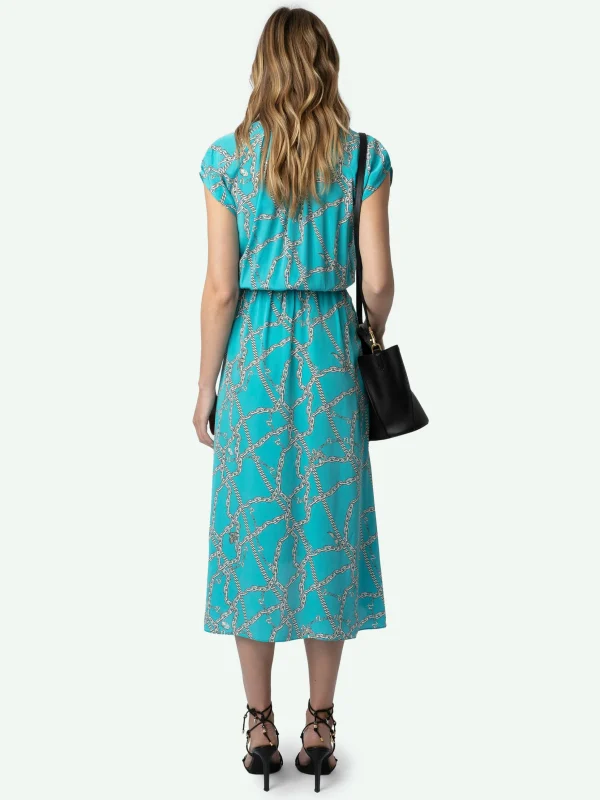 Zadig&Voltaire Randall Silk Dress Aqua Clearance