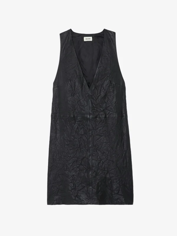 Zadig&Voltaire Rasha Crinkled Leather Dress Black Discount