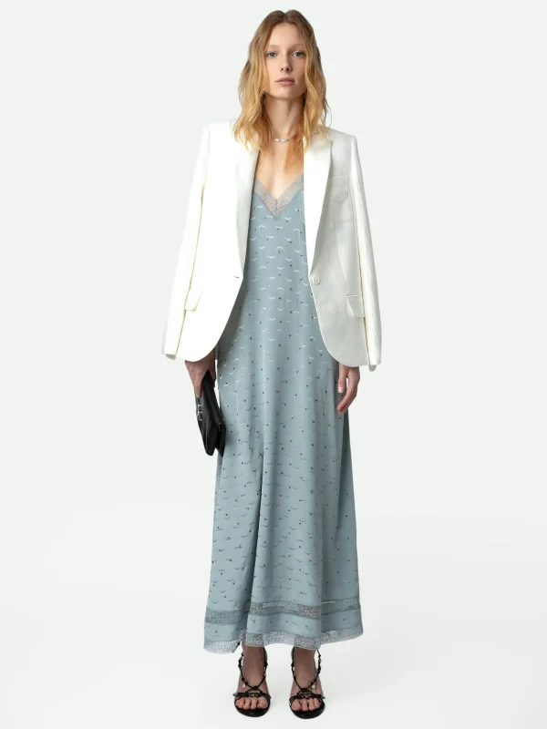 Zadig&Voltaire Reman Silk Jacquard Dress Glacier Clearance