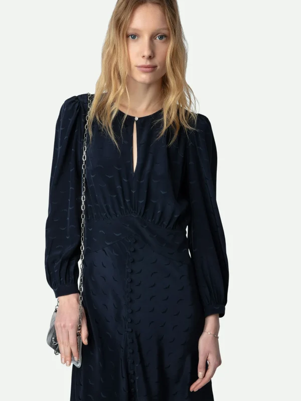 Zadig&Voltaire Rhodri Silk Jacquard Dress Encre Cheap