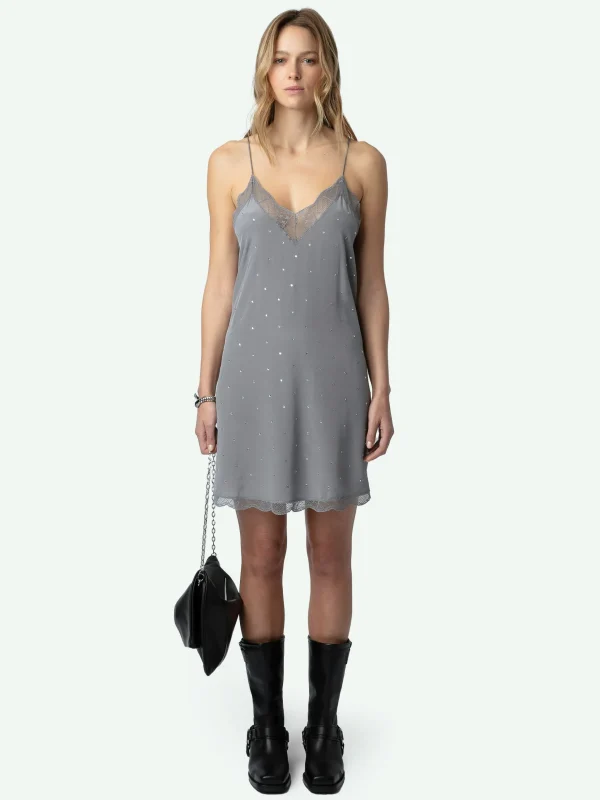 Zadig&Voltaire Ristyz Diamante Silk Dress Iron Fashion