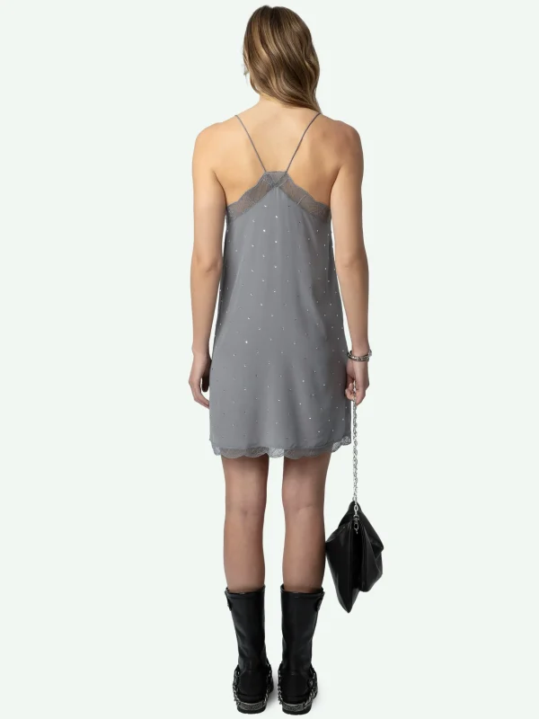 Zadig&Voltaire Ristyz Diamante Silk Dress Iron Fashion