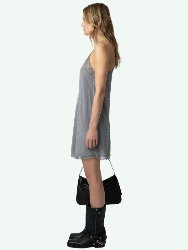 Zadig&Voltaire Ristyz Diamante Silk Dress Iron Fashion
