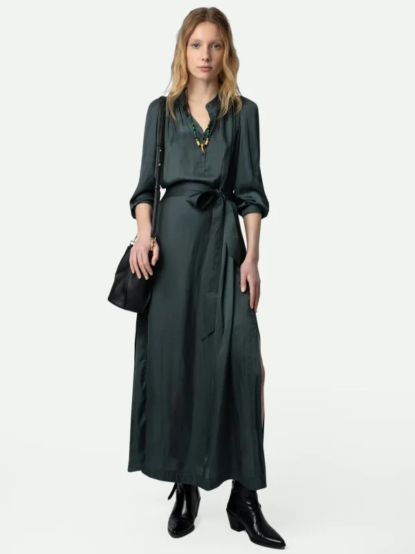 Zadig&Voltaire Ritchil Satin Dress Nori Discount