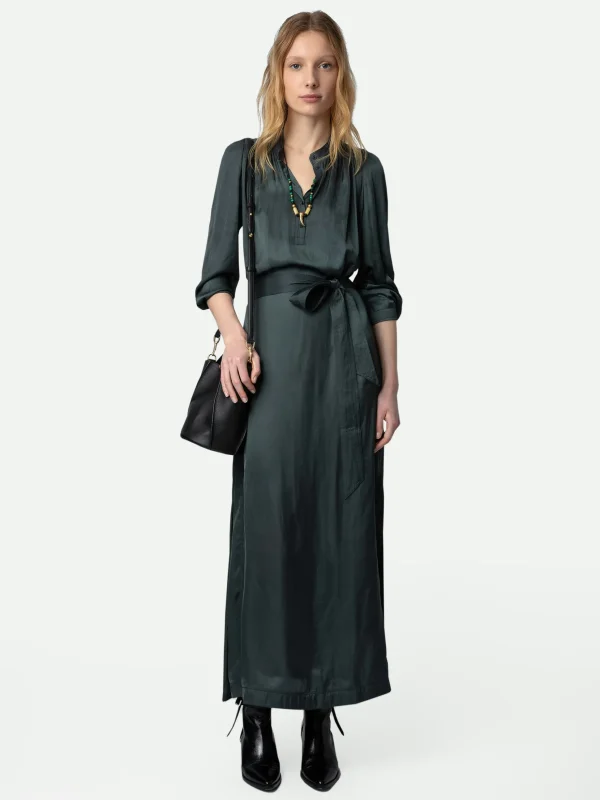 Zadig&Voltaire Ritchil Satin Dress Nori Discount