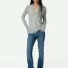 Zadig&Voltaire Riviera Cashmere Sweater Gris chine clair Discount