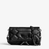 Zadig&Voltaire Rock Nano Quilted Leather Clutch Black Clearance