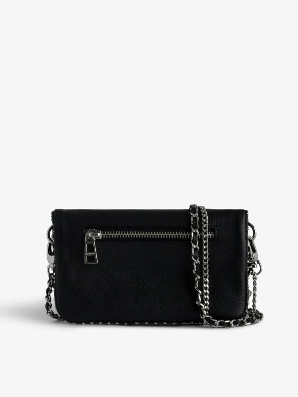 Zadig&Voltaire Rock Nano Studs Clutch Black New