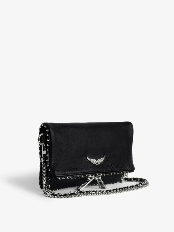Zadig&Voltaire Rock Nano Studs Clutch Black New