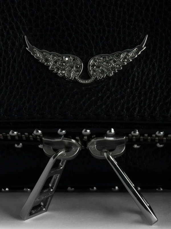 Zadig&Voltaire Rock Nano Studs Clutch Black New