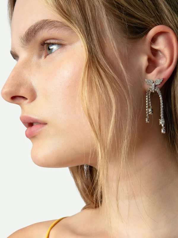 Zadig&Voltaire Rock Node Earrings Shiny silver Flash Sale