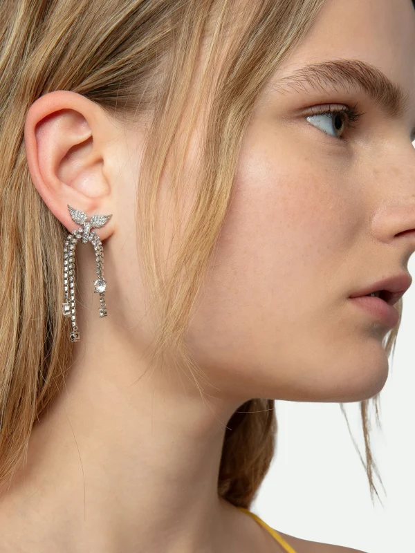 Zadig&Voltaire Rock Node Earrings Shiny silver Flash Sale