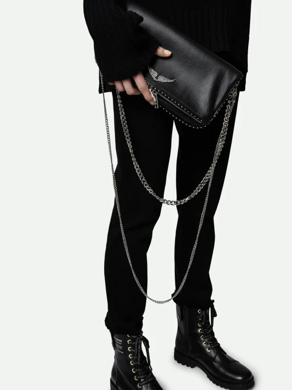 Zadig&Voltaire Rock Studs Clutch Black Fashion