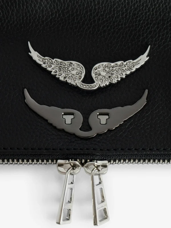 Zadig&Voltaire Rock Swing Your Wings Clutch Black silver Clearance