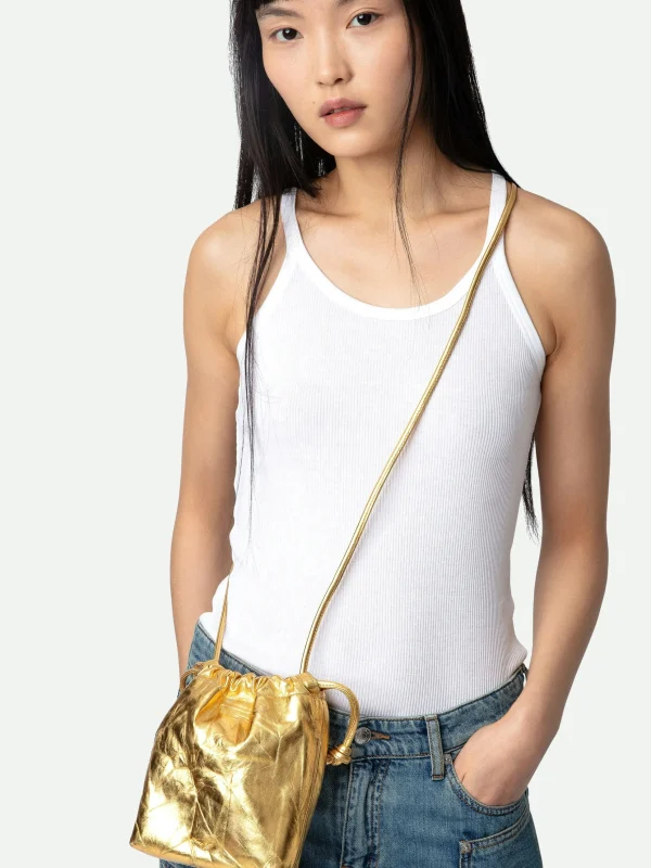 Zadig&Voltaire Rock To Go Metallic Bag Gold Sale