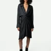 Zadig&Voltaire Rozo Satin Dress Black Flash Sale