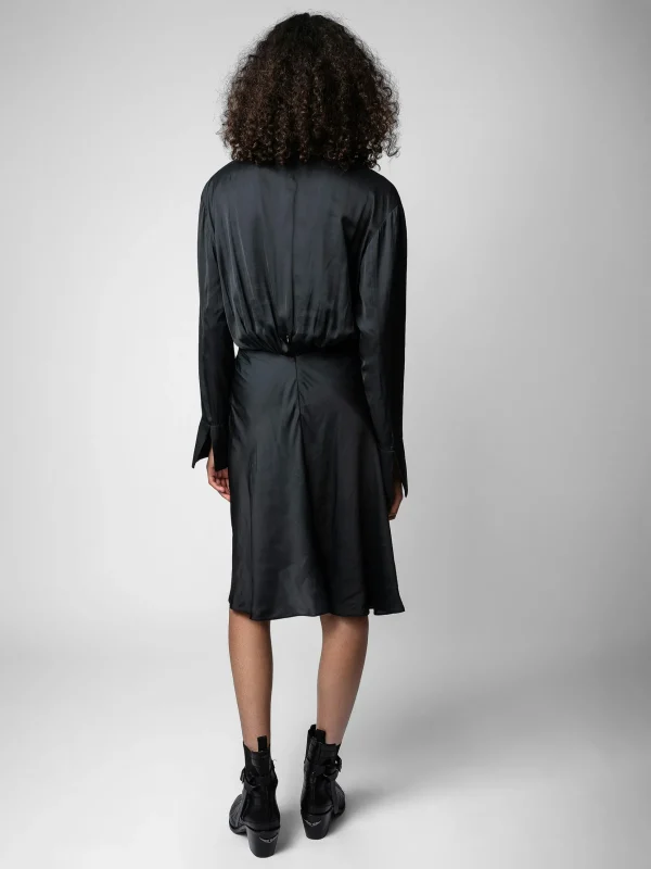 Zadig&Voltaire Rozo Satin Dress Black Flash Sale