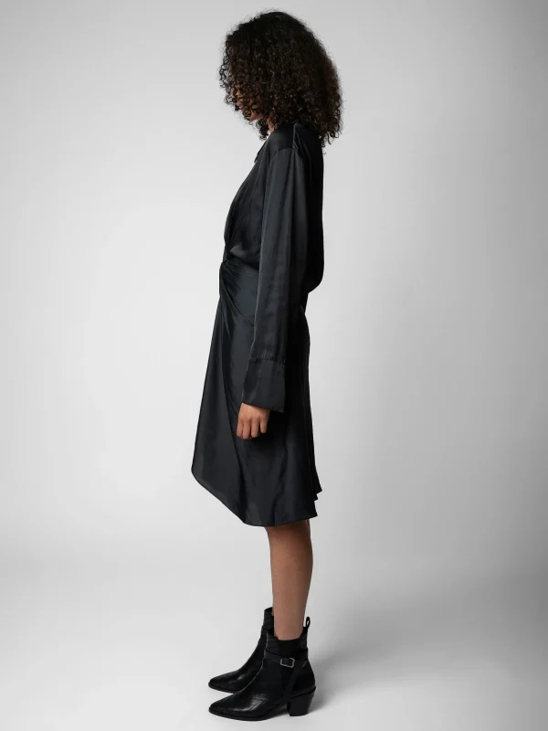 Zadig&Voltaire Rozo Satin Dress Black Flash Sale