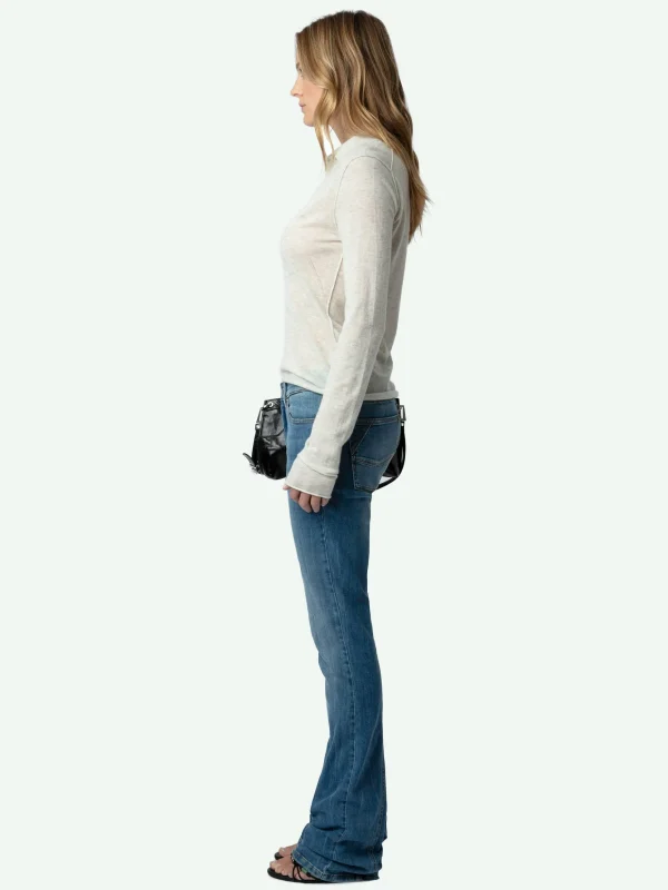 Zadig&Voltaire Sally Diamante Cashmere Sweater Neige Fashion