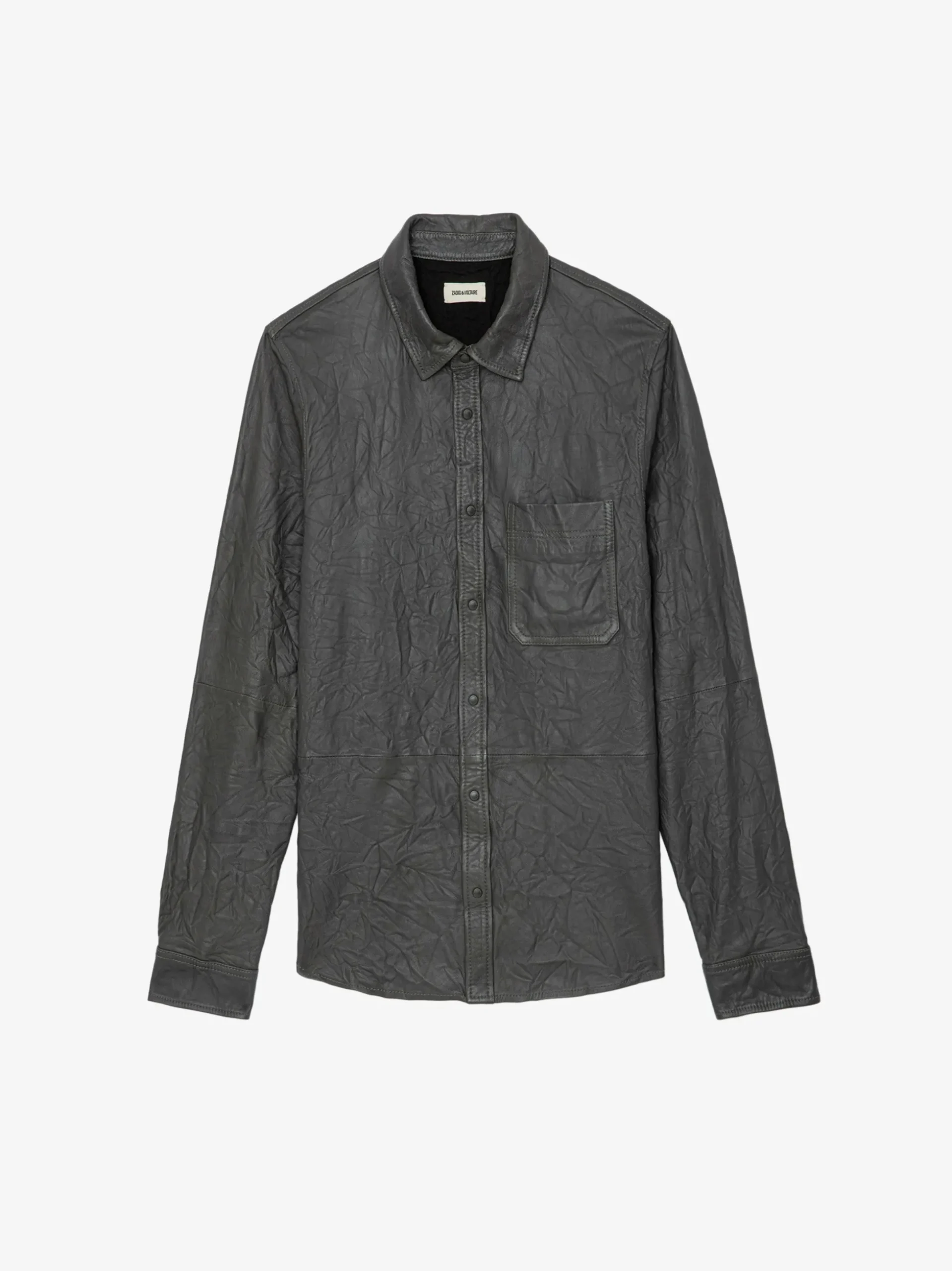 serge_crinkled_leather_shirt_5.webp Zadig&Voltaire Serge Crinkled Leather Shirt Elephant Best Sale