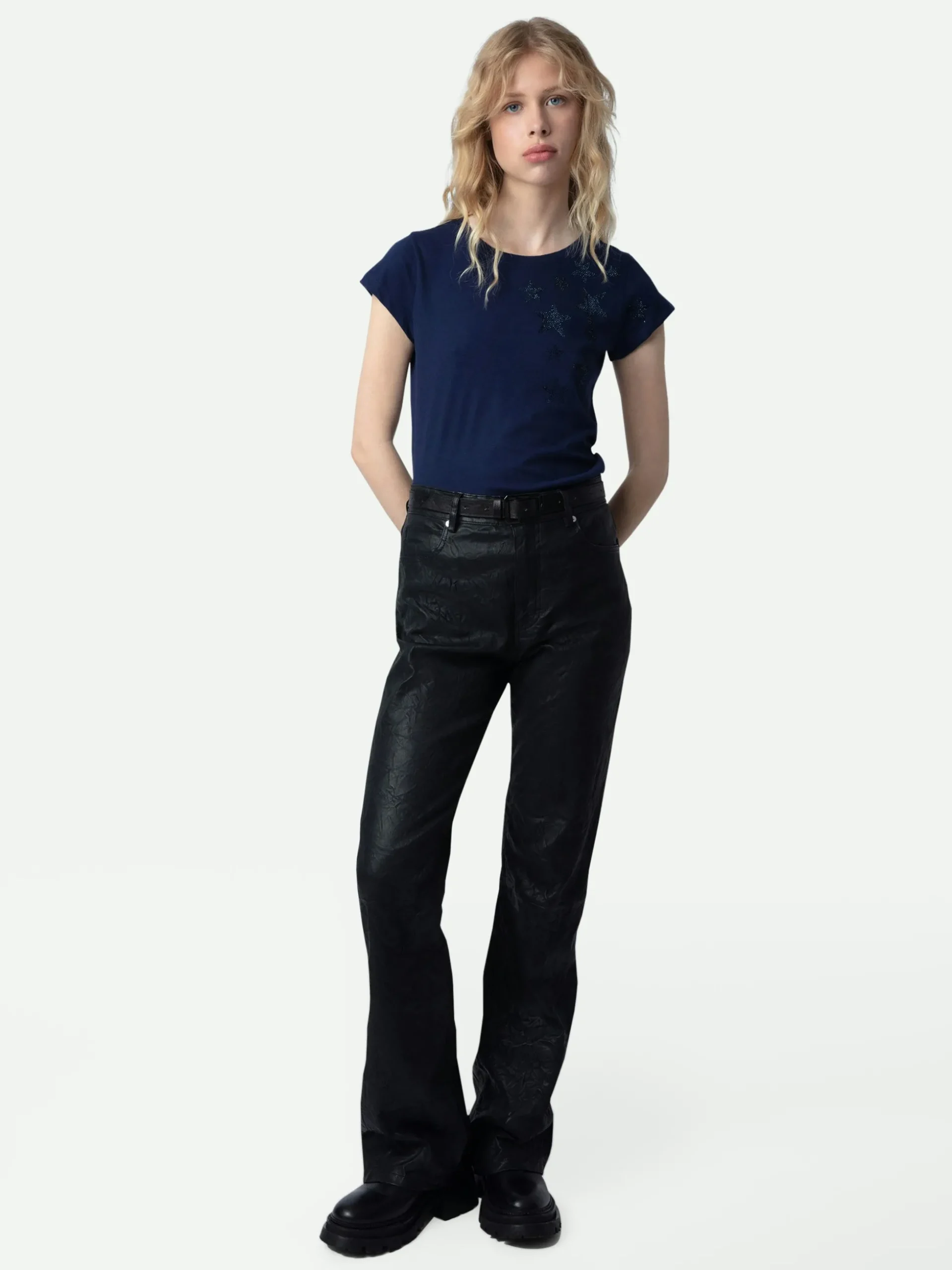 skinny_stars_diamant_tshirt_0.webp Zadig&Voltaire Skinny Stars Diamanté T-Shirt Marine New