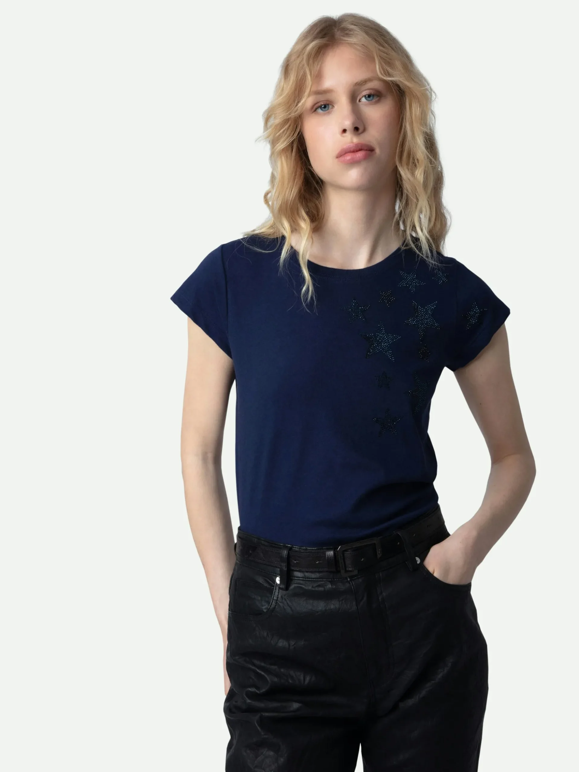 skinny_stars_diamant_tshirt_3.webp Zadig&Voltaire Skinny Stars Diamanté T-Shirt Marine New