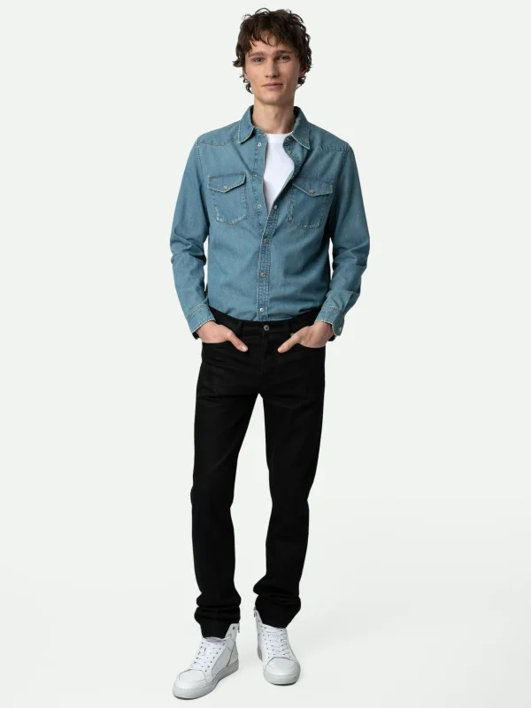 Zadig&Voltaire Stan Denim Shirt Ciel stone Cheap