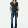 Zadig&Voltaire Story Fishnet T-shirt Nori Flash Sale