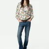 Zadig&Voltaire Tadeo Diamanté Silk Blouse Vanille Flash Sale