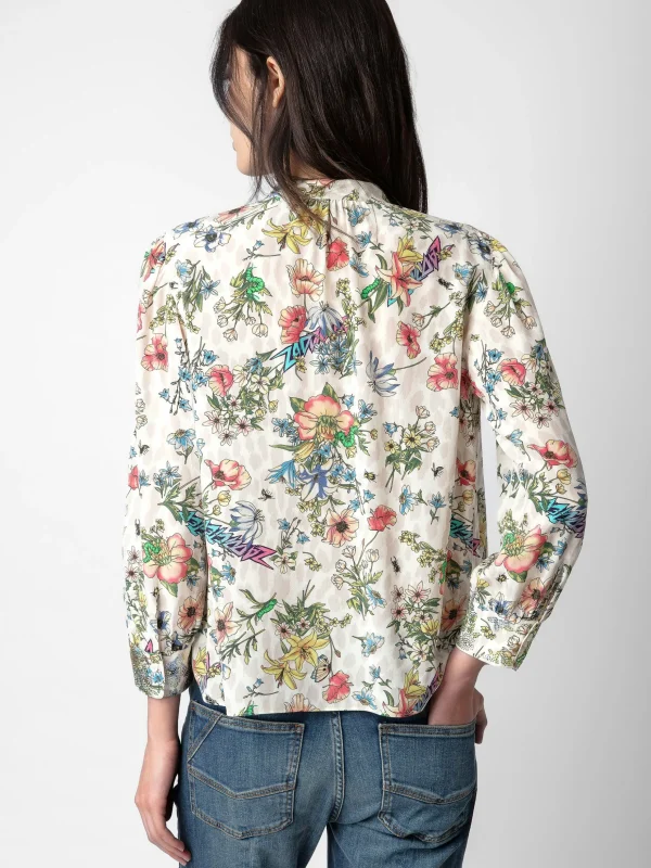 Zadig&Voltaire Tadeo Diamanté Silk Blouse Vanille Flash Sale