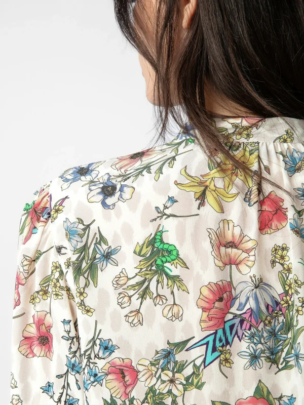 Zadig&Voltaire Tadeo Diamanté Silk Blouse Vanille Flash Sale