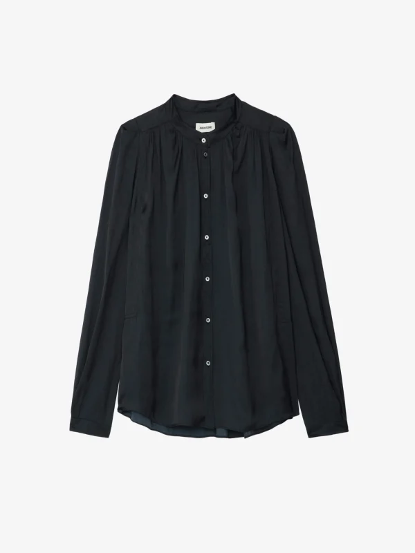 Zadig&Voltaire Tchin Satin Blouse Black Hot