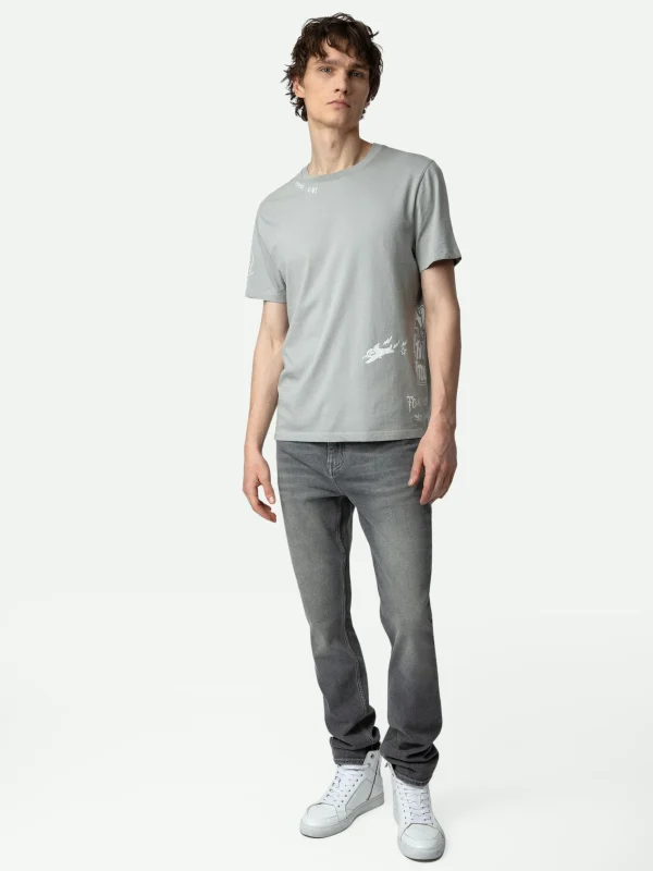 Zadig&Voltaire Ted Tag T-shirt Oyster Cheap