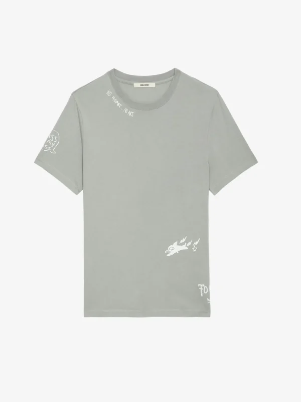 Zadig&Voltaire Ted Tag T-shirt Oyster Cheap
