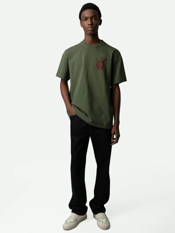 Zadig&Voltaire Teddy Skull T-shirt Used kaki Cheap