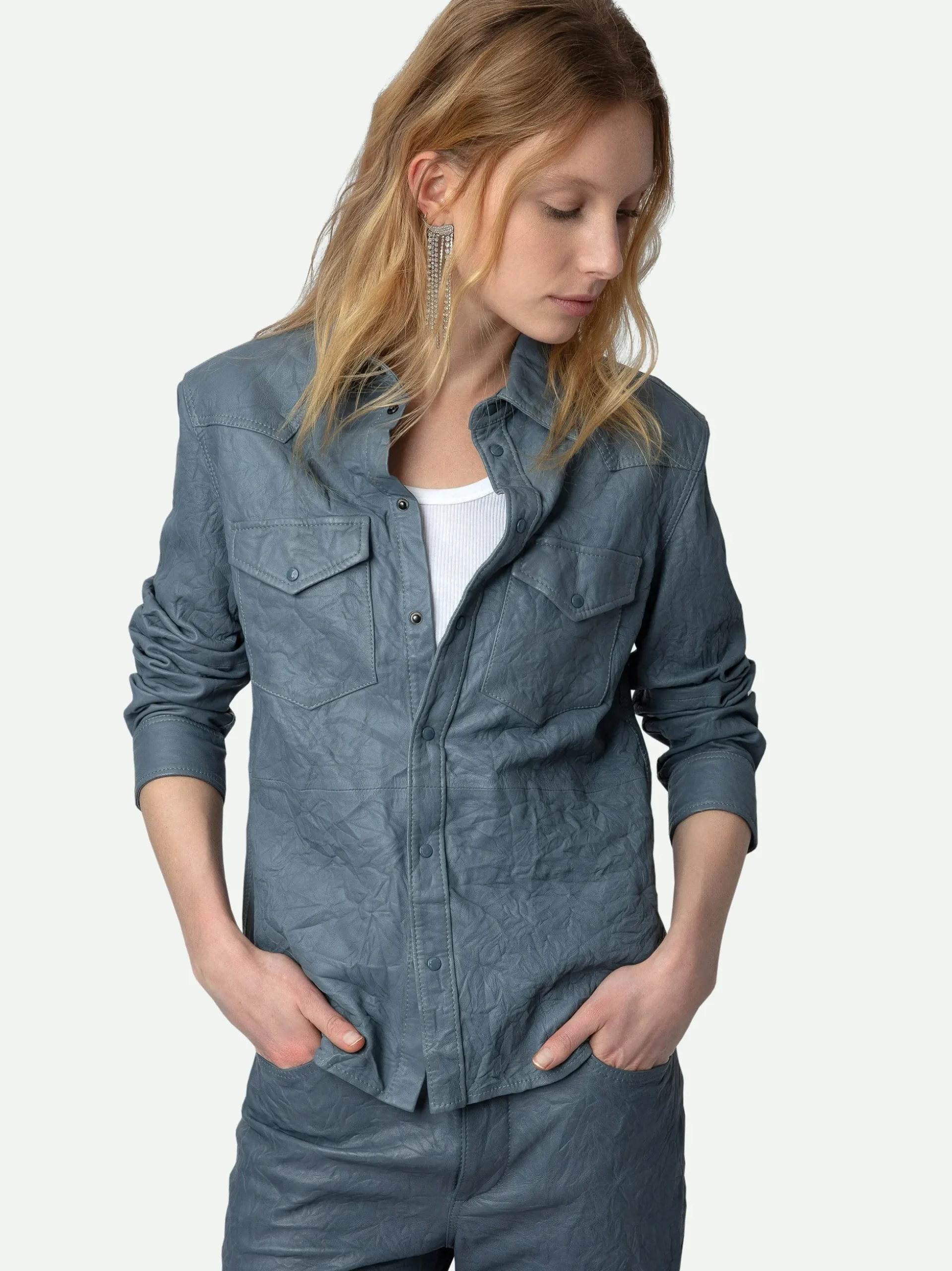 thelma_crinkled_leather_shirt_3.webp Zadig&Voltaire Thelma Crinkled Leather Shirt Light blue Clearance