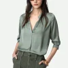 Zadig&Voltaire Tink Satin Blouse Treillis Cheap