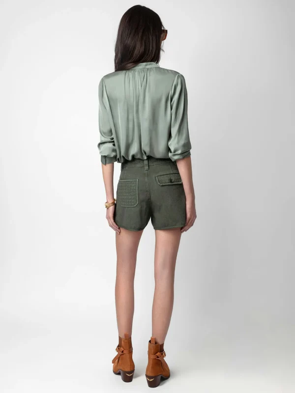 Zadig&Voltaire Tink Satin Blouse Treillis Cheap