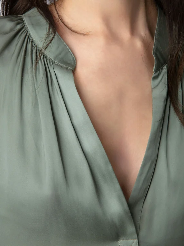 Zadig&Voltaire Tink Satin Blouse Treillis Cheap