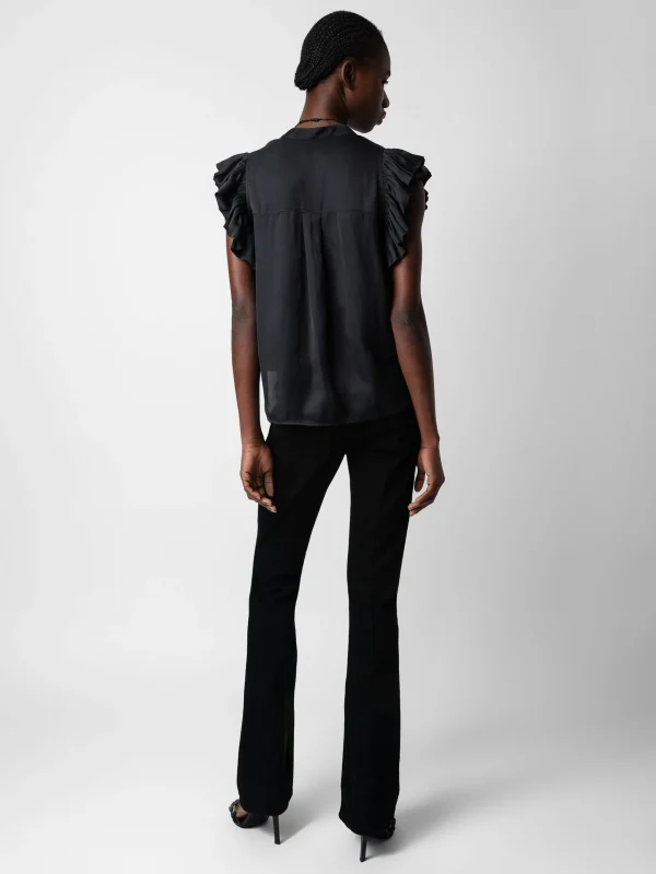 Zadig&Voltaire Tiza Satin Top Black Cheap
