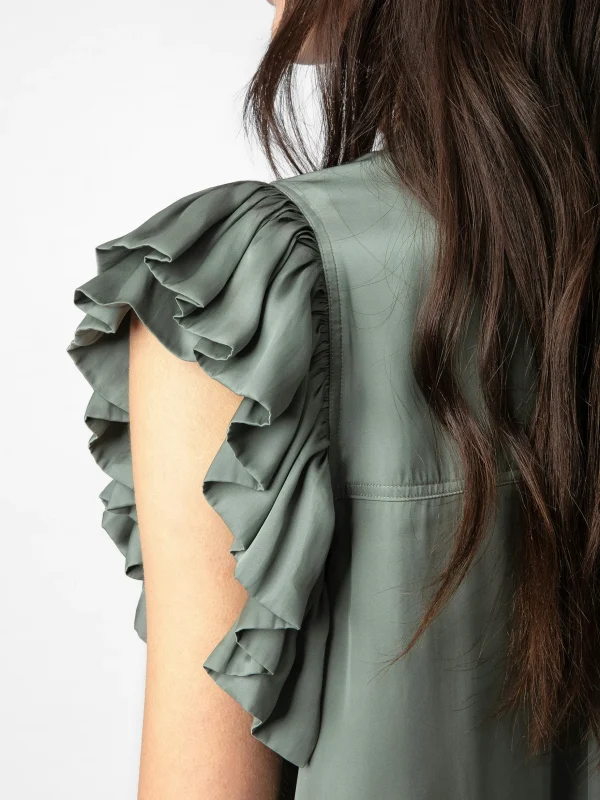 Zadig&Voltaire Tiza Satin Top Treillis Outlet