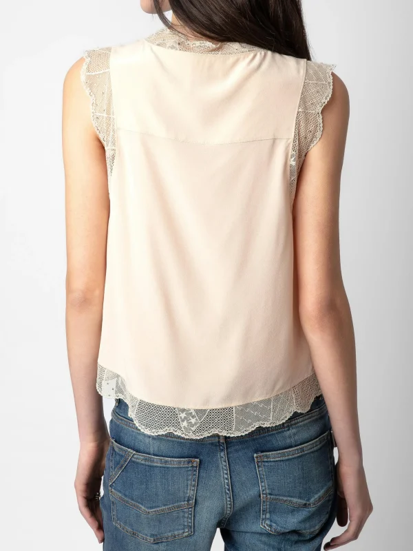 Zadig&Voltaire Topzy Diamanté Silk Top Sorbet Store