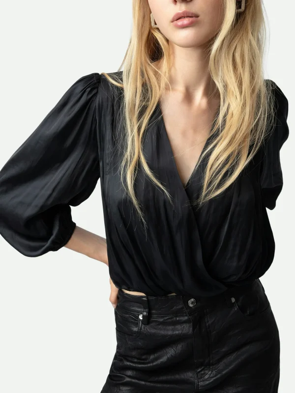 Zadig&Voltaire Tyfon Satin Top Black Discount