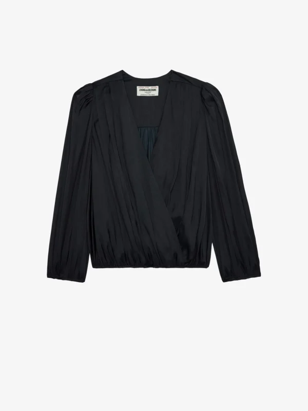 Zadig&Voltaire Tyfon Satin Top Black Discount