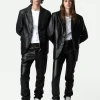 Zadig&Voltaire Valfried Leather Blazer Black Sale